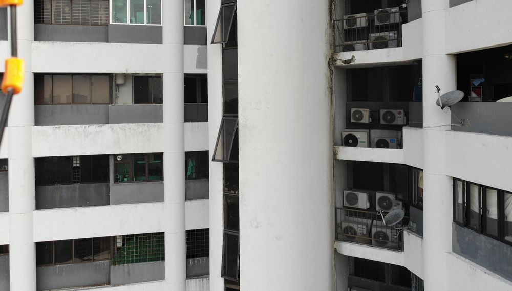 High-rise residential towers surveyed by drone