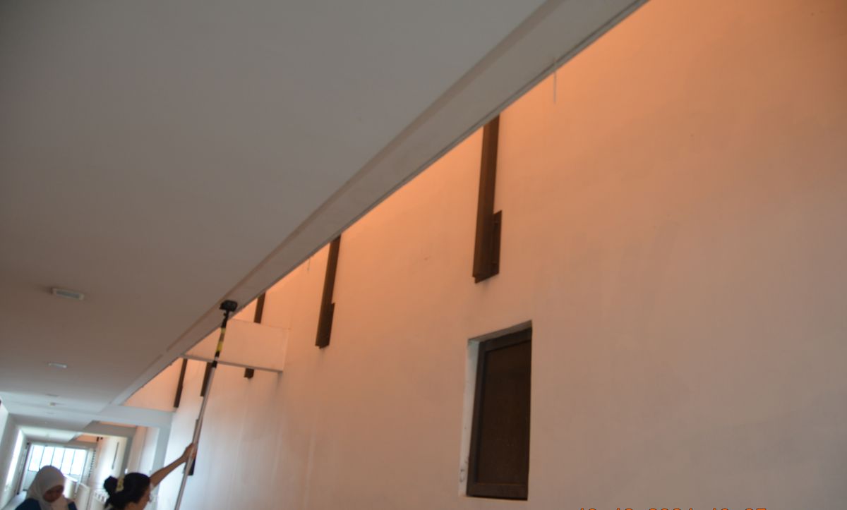 Team inspecting a residential common area